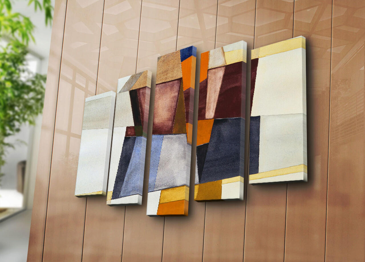 Tablou decorativ, 5PATK-224, 19 x 70 cm, Multicolor - imagine 5